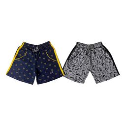 100LUCK Kids Pack of 3 Printed Mid-Rise Cotton Regular Fit Shorts-image-28