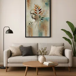 999Store Grey & Brown Canvas Abstract Wall Paintings-image-9