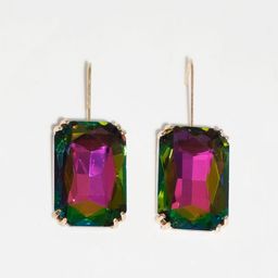 Niscka Set Of 2 Gold-Plated Artificial Stones Studded Square Shaped Drop Earrings image 3