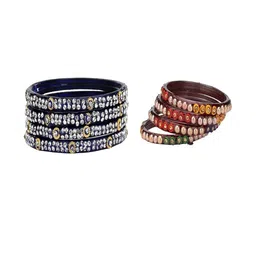 SOMIL Set of 20 Blue Alloy Bangles-image-55