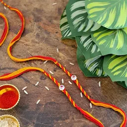 MERYCRAFT Pack of 2 Rakhi Set With Roli Chawal-31