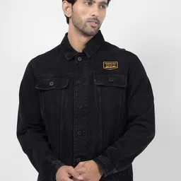 Numero Uno Men Spread Collar Washed Solid Casual Denim Jacket-image-20