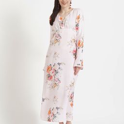 AMSWAN Women Floral Print Maxi Midi Dress-image-85