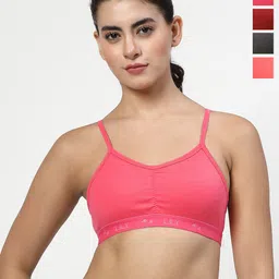 LILY Women Pack Of 4 Solid Full Coverage Non Padded Non-Wired Regular Workout Bra-image-76
