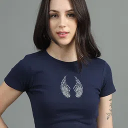 sollobell Embellished Print Cotton Crop Top-image-10