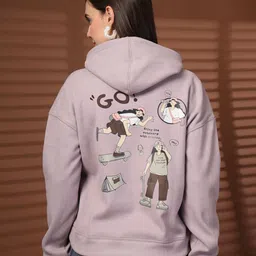 Juelle Women Printed Hooded Pullover Sweatshirt-image-90