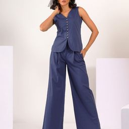 MABISH by Sonal Jain V-Neck Pure Cotton Waistcoat & Flared Pant-picture-50