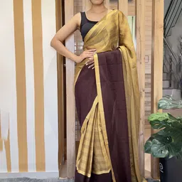 KALINI Striped Pure Chiffon Ready to Wear Saree-image-80