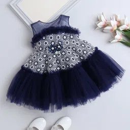 The Magic Wand Girls Embellished Round Neck Sleeveless Fit & Flare Dress-42