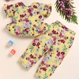 YK Girls Printed Top with Trousers-image-60