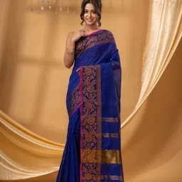 DESH BIDESH Solid Taant Saree-image-2