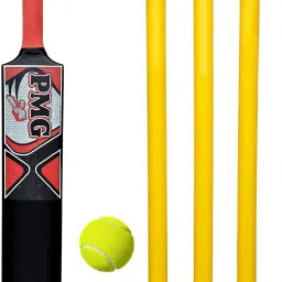 Hard Plastic Bat with PVC Wicket Set & 1 Ball | Bat Ball Stumps Kit for kids PVC/Plastic CricketBat For 6 - 7 Yrs-picture-18