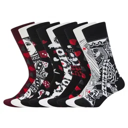 socksxpress Poker Men Pack Of 9 Cotton Patterned Calf-Length Socks with Box-picture-27