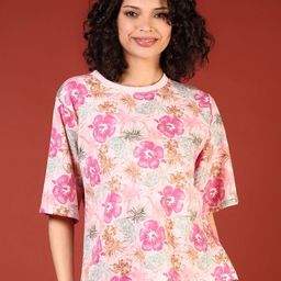 V-Mart Women Floral Printed Extended Sleeves T-shirt-picture-28