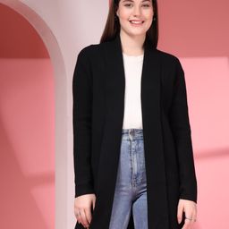 Juelle Women V-Neck Woollen Longline Shrug-image-47