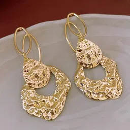 FIMBUL Gold-Plated Contemporary Drop Earrings-73