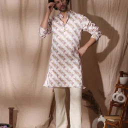 MIDAV Men Ethnic Motifs Thread Work Kurta-picture-11