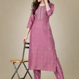 BAPS Women Ethnic Motifs Printed Kurta with Trousers-picture-12