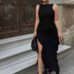 StyleCast Solid Bodycon Ready to Wear Midi Dress-image-67