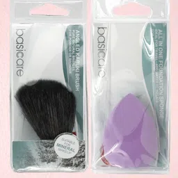Basicare Set Of 2 Beauty Blender With Angled Kabuki Brush-14