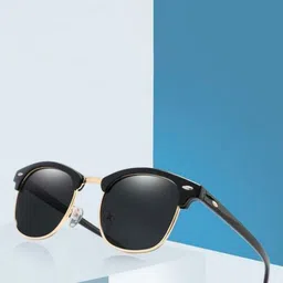 DEXENT COLLECTION Unisex Round Sunglasses With UV Protected Lens Club Master Black-18