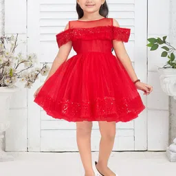 Sangria Girls Sequin Embellished Fit & Flared Dress-picture-50