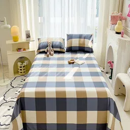JC HOME White & Green Geometric Printed 140 TC King Bedsheet Set 2.4m x 2.5 m-26