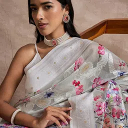 Sangria Woven Design Muga Saree With Blouse-image-47