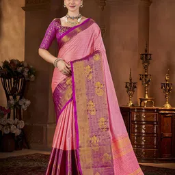 KALINI Zari Silk Blend Designer Saree-image-4