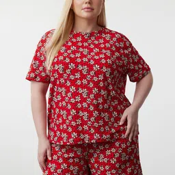 Trendyol Printed Round Neck Night Suit-image-88