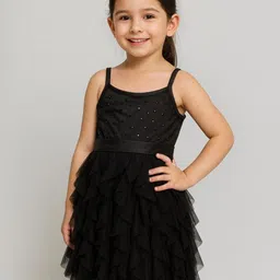 KidsDew Girls Embellished Net Fit & Flare Dress-picture-1