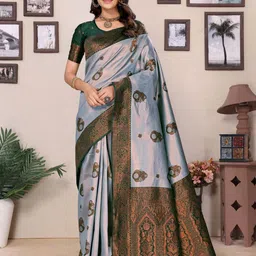 Shriyangan Zari Pure Silk Kanjeevaram Saree-image-23