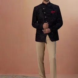Manyavar Self Design Mandarin Collar Two-Piece Suit-picture-27