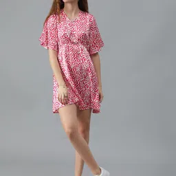 Stylecast X Kotty Women Abstract Print Fit & Flare Above Knee Dress-picture-12