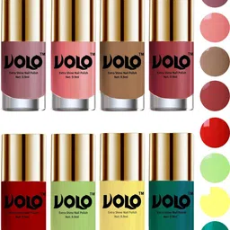 VOLO Set Of 8 Extra Shine Long Lasting Combo Nail Polish- 9.9ml Combo-No-53 image 1