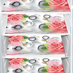 Aura 4-Pcs Pink & Green Printed Fridge Organisers-25