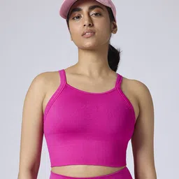 FEIER FlexRib Removable Padding Non-Wired Seamless Full Coverage Workout Bra-picture-7