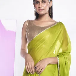 Kalista Solid Embroidered Pure Chiffon Ready to Wear Saree-picture-35