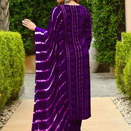 Anni Designer Bandhani Printed Regular Straight Kurta with Palazzos & Dupatta image 4