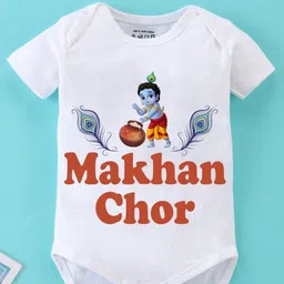 BLUSHES Infants Janmashtami Printed Cotton Bodysuit-image-90