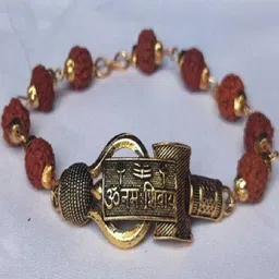 Divine souvenirs Unisex Gold Plated Artificial Beaded Wraparound Bracelet-image-43