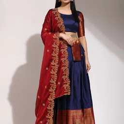 Fabcartz Semi-Stitched Lehenga & Unstitched Blouse With Dupatta-8