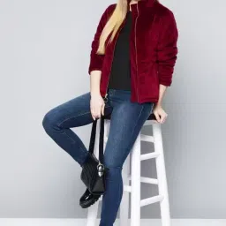 Women Solid Single Breasted Casual Blazer-image-8