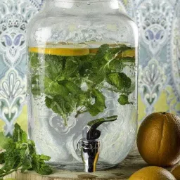 Glass Juice Dispenser - Water Pitcher for Detox Water - Mason Jar Bottom Loading Water Dispenser-image-23