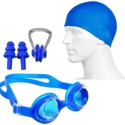 Swimming set with Swimming Goggles, Silicone swimming cap, Earplug, Nose plug Swimming Cap-picture-17