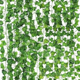 Artificial ivy Leaf bail/creeper for Home, Office, Garden Decor (Green,7.5 Feet) Green Wild Flower Artificial Flower-image-36