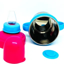 Stainless Steel Plastic Baby Spout Sipper Cup for Kids Age 3-18 Months-(250ml)-33