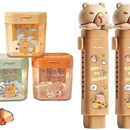 funblast Capybara Stationery Set – Capybara Theme 4 Pcs Sharpener and 2 Pcs-picture-23