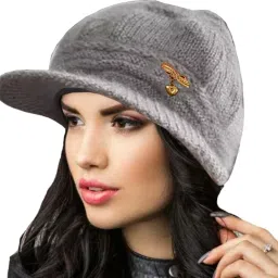 Self Design, Solid, Woven Beanie-picture-6