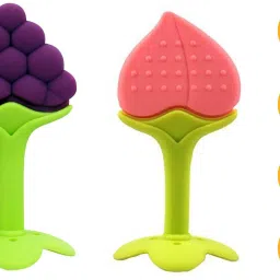 Silicone BPA Free Fruit Shape Teethers for Baby/Infants (Grapes & Peach) Teether-picture-21